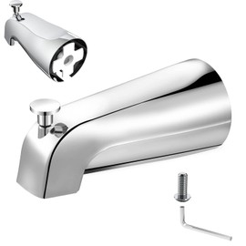 Bathtub Slip-On Diverter Tub Spout, Universal Bathtub Spout, Bath Tub Shower Diverter Compatible fits 1/2" (5/8" Outside Diameter) Pipe, Bathtub Faucet Spout, Silver Bathroom Tub Spout (Chrome)