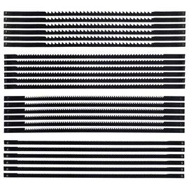 FONGKNOX 24pcs Scroll Saw Tool 127mm Carbon Steel Scroll Saw Tool with Cross Pin, 10/15/18/24 Teeth Standard Finding Saw Blade for Woodworking Plastic Power Tool Accessories