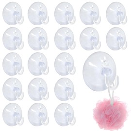 TSKDKIT Pack of 40 Suction Cup Hooks, Suction Cups for Windows, Diameter 40 mm, Window Hooks for Decoration, No Drilling, Wall Hooks with Suction Cup, Transparent, for Windows, Bathroom and Kitchen