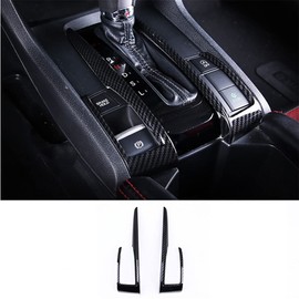 TEAMWILL 1Set Black Interior Gear Shift Box Strip Cover Trim Fit for Honda Civic 2016-2020 ABS