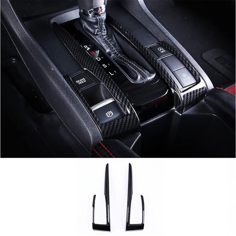 TEAMWILL 1Set Black Interior Gear Shift Box Strip Cover Trim