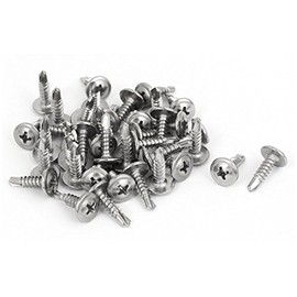 sourcingmap® M4.2 x 16mm Metal Phillips Round Head Self Drilling Tek Screws 40 Pcs