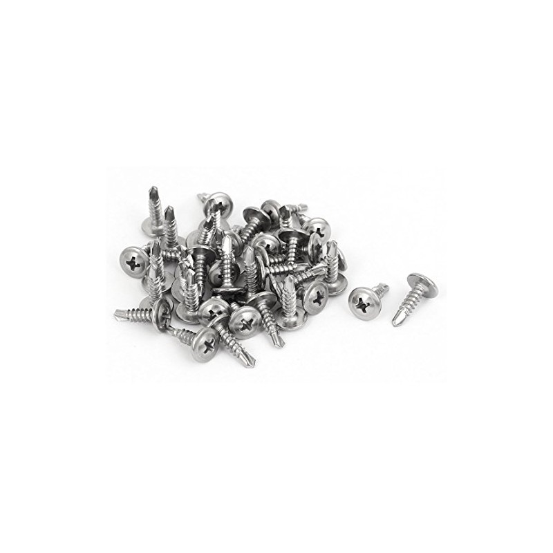 sourcingmap® M4.2 x 16mm Metal Phillips Round Head Self Drilling