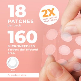 PatchRx Micro Needle Pimple Patch (18 Pack) - Hydrocolloid Micropoint Pimple Patch For Acne & Pimples, Eliminate Pimples Overnight, Microdart Patch, Micro Dart Pimple Patches