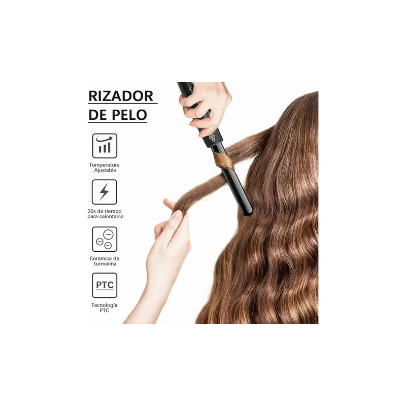 Rizador De Cabello Ferro Cambiable Tenaza 6 En 1 Cerámica