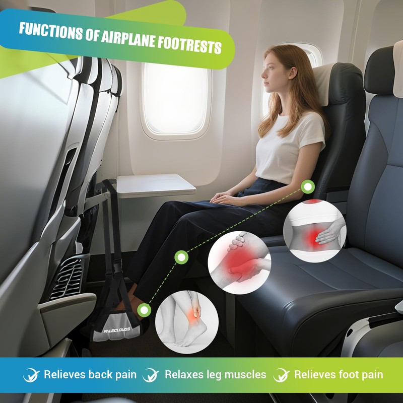 Foot Hammock for Plane Travel, No Collapse Thickened Bamboo Airplane