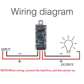 Mini Wireless Switch,5V/12V/24V/5A Relay 2 Way Remote Control Switch 1 Channel,164FT Long Range for Ceiling Lights, Led Strip,Alarm Bell,Light Bar.(2Receiver)