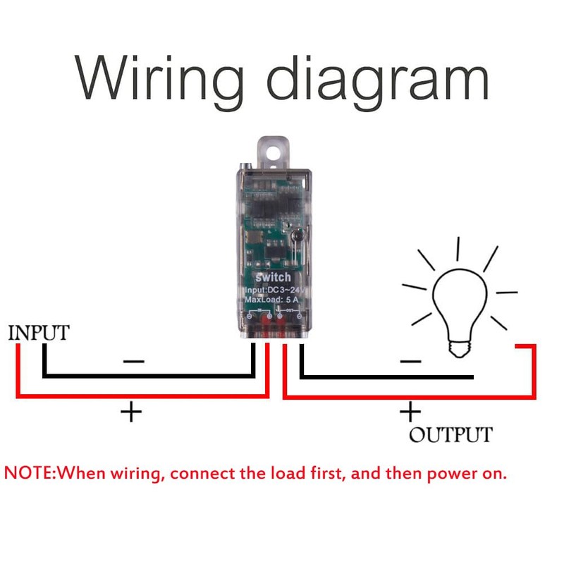 Mini Wireless Switch,5V/12V/24V/5A Relay 2 Way Remote Control Switch 1