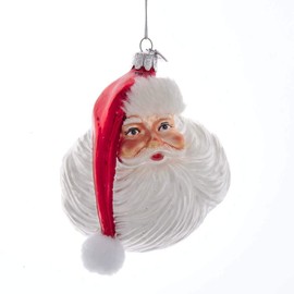 Kurt Adler NB1573 Noble Gems Santa Face Hanging Ornament, 4-inch High, Glass