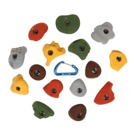 Atomik Climbing Holds Set of 15 Classic Bolt-Ons in Assorted Earth Tones