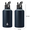 BJPKPK Half Gallon Insulated Water Bottles with Straw Lid, 64oz