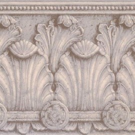 CONCORD WALLCOVERINGS ™ Victorian Elegant Architecture Wallpaper Border Featuring Leaves Faux Stone, Colors Grey and White, Size 13.5 Inches by 15 Feet DK1148B