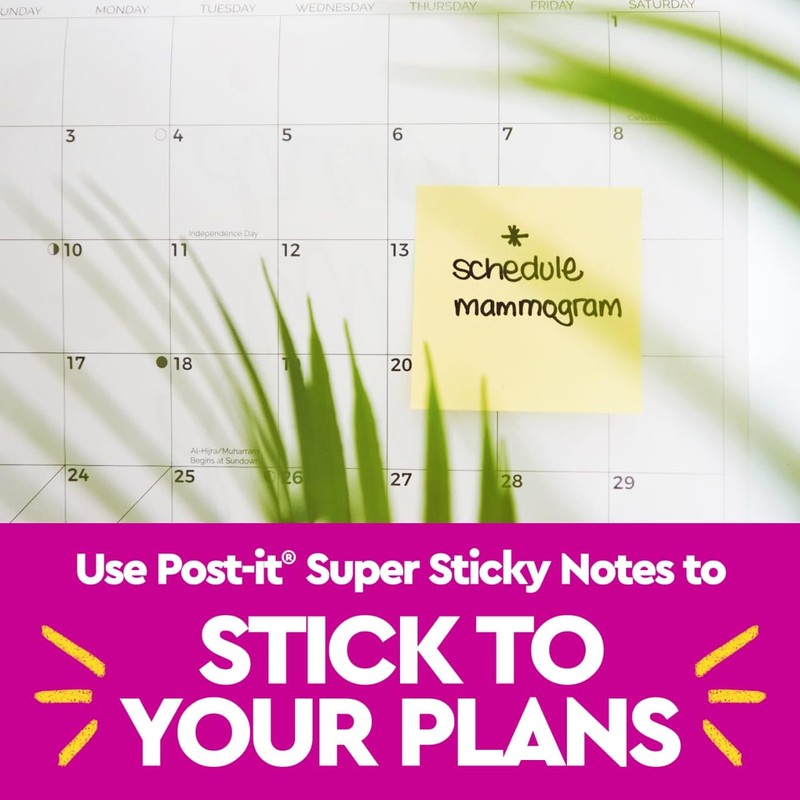 Post-it Super Sticky Notes, 10 Sticky Note Pads, 1.875 x