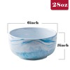 Yundu 28 Ounce Blue Marble Porcelain Bowls Ice Cream, Dessert,