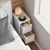 ELYKEN 7.9" Narrow Side Table, 20.6" Tall Fluted Nightstand with