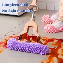 Lavable Mopa Antipolvo Zapatillas,5 pares zapatilla de trapeador, Pantuflas limpiadoras de piso, undas de microfibra reutilizables, Multicolor Limpieza de Pisos para Limpieza de la Casa