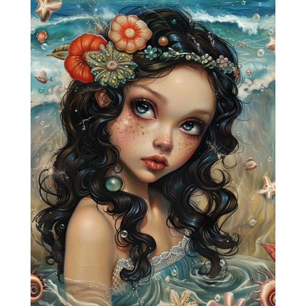 Sea Elves Ocean Fairy Girl Paint by Number Cute Glamorous