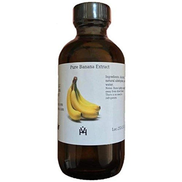 OliveNation Pure Banana Extract - 8 ounces - Gluten free, Sugar free, Great for banana pudding, flan or custard recipes or smoothies - baking-extracts-and-flavorings