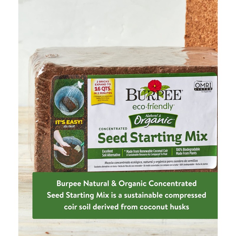 Burpee Burpee Organic Coconut Coir Concentrated Seed Starting Mix, 16