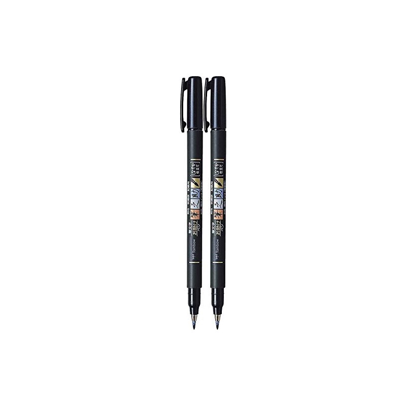 Tombow Fudenosuke Brush Pen, Hard Soft Tip, Black Ink