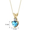 PEORA Swiss Blue Topaz with Genuine Diamond Pendant in 14