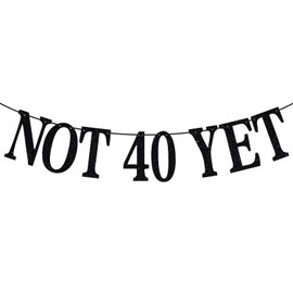 Not 40 Yet Banner, Last Year in My 30s, Happy 39th Birthday, Cheers to 39 Years, 40 & Fabulous, Funny 39th Birthday Party Decorations for Men Women