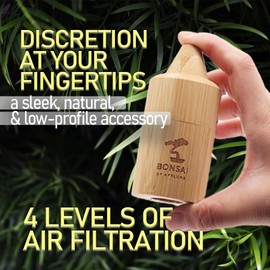 Bonsai Bamboo Personal Air Filter - Eco Sploof 4 Stage Sploof Filter - Odor and Smoke Eliminator - by Ayrlume - Travel, Home, and Car
