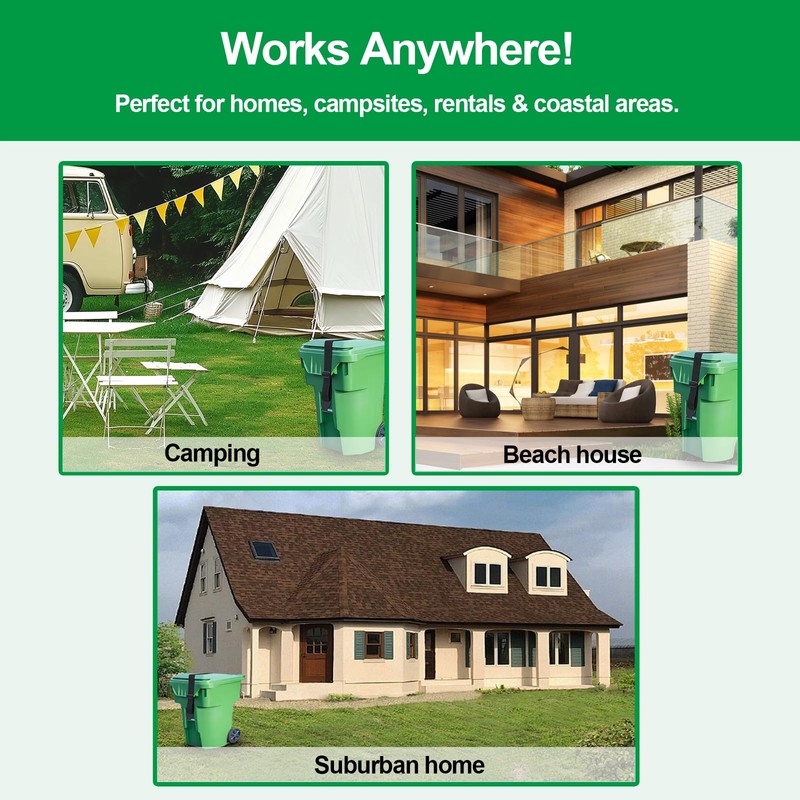 Trash Can Locks for Animals，One Claw Heavy-Duty Adjustable Bungee Straps