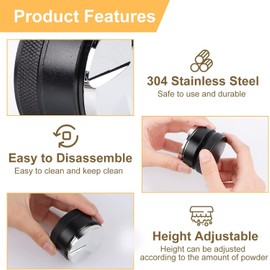 Coffee Distributor, Espresso Distribution Tool, Coffee Distributor, Coffee Tamper, Adjustable Depth Compensation Distributor, Coffee Distributor, Barista Accessories for Coffee Portafilter Before