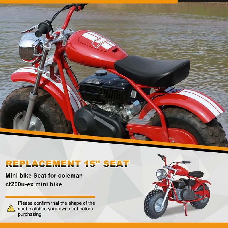 Kistrba Mini Bike Seat Replacement for 15'' Coleman CT200u-ex