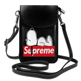 MINIER Snoopy Smartphone Pouch, Women's, Genuine Leather, Shoulder Bag, Men's, Thin, Lightweight, Smartphone Pochette, Popular, Cute, Wallet, Mini Pouch, Crossbody Bag, Height 7.6 x Width 4.9 x