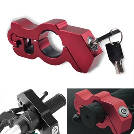 pinflaw 1 PC Motorcycle Grip Brake Lock, 5-5/16" x 2-3/16" x 15/16" Alloy Anti-Theft Throttle Lock, Replacement Modification Accessories, Suitable for Motorcycles, Scooters, Bicycles, ATVs (Red)