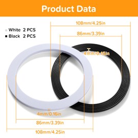 Lyeteung 4 Pieces 110 mm Washbasin O-Ring Sealing Ring for Sink, Flat Seal for Strainer Basket Drain, for 110 mm Sink Series