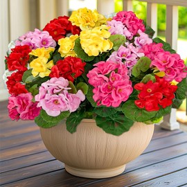 Artificial Geraniums Flowers for Outdoors Spring Summer Decor, 4 Bundles UV Resistant Fake Geraniums Flowers Silk Faux Plants for Home Planter Gardens Table Patio Porch Indoor Cemetery Decor(Color)