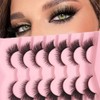 7 Pairs of 3D False Eyelashes, Cat Eye, Artificial Eyelashes,