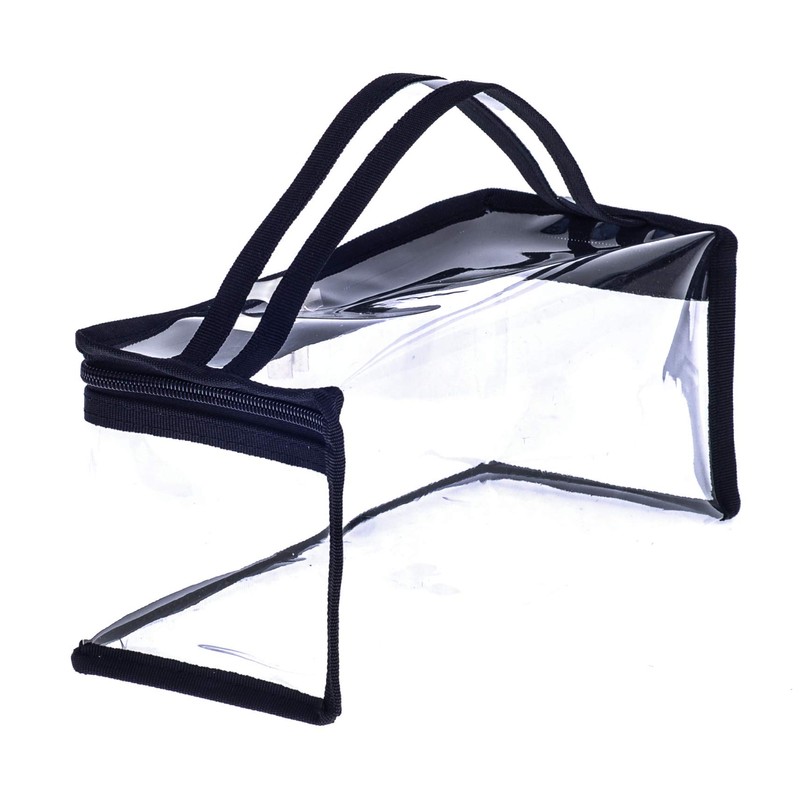 Pequeña bolsa rectangular de PVC transparente para maquillaje, organizador de
