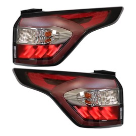 1 Pair Halogen Tail Light Assembly for Ford Escape Kuga 2017 2018 2019 Tail Lamp Outer Tail Lights Brake Lamps Left Driver & Right Passenger Side Black Housing Red Lens Rear Tail Light (Left+Right)