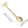 Fokmuaex 3-Piece Retro Forest Style Gold Parfait and Coffee Spoons