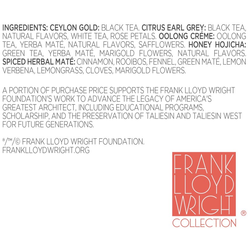 Tea Forte Frank Lloyd Wright, Petite Presentation Box Tea Sampler