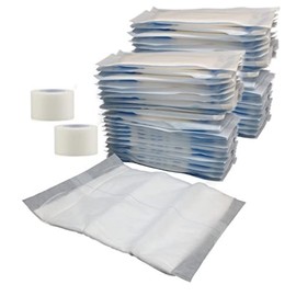 ABD Combine Abdominal Pads 8x10 [40 Pack] High Absorbency Sterile Individually Wrapped 8''x10'' Non-Adherent Absorbent Post-Op Surgical Gauze for Heavy-Draining Trauma and First Aid Wound Dressing (2)