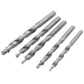 berjalan 5 Pieces Woodworking Drill HSS Spiral Step Drill Tool for Manual Pocket Hole System 4-8/5-9/5-10/6-10/8-12 mm