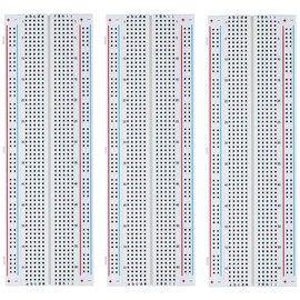 MMOBIEL 3 Pcs 830 Point Solderless PCB Breadboard Prototype Circuit Kits Compatible with DIY Arduino, Raspberry Pi 2 3 4 Projects Proto Shield Distribution Connecting Blocks