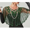 BAOKELAN Women 1920s Shawl Sequin Beaded Evening Cape Retro Wraps
