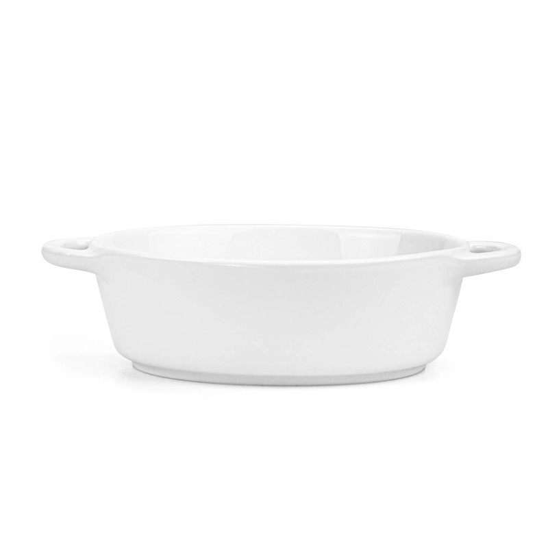 Foraineam 6-Pack Porcelain Ramekins, 10 Ounce Oval Ceramic Creme Brulee