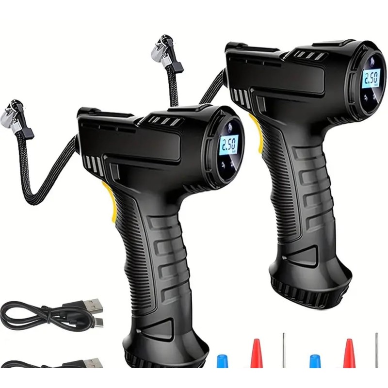 Digital Tire Inflator with LCD Display, LED Light, 250 PSI