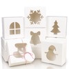 COTOPHER 18Pcs Christmas Cookie Boxes with Window, 6x6x3 inch White