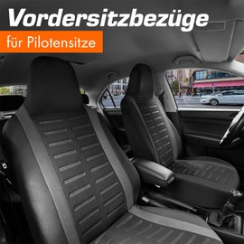 Upgrade4cars Car Seat Cover Set for Pilot Seats, Car Seat Cover for the Front Seats in Grey, Universal Car Seat Covers with Integrated Headrest, Car Accessories, Interior Decoration