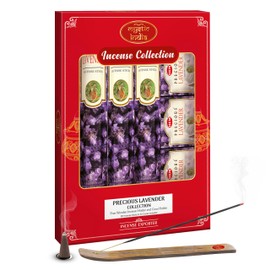 Mystic India - Hem Incense Precious Lavender 4 Tube Hexa & 3 Box Cones with Free Incense Holder & Cone Holders.