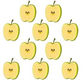 Luckforest Artificial Apple Slices, 10Pcs Realistic Green Apple Slices Fake Fruit Slices for Model Display Home Kitchen Party Photography Props