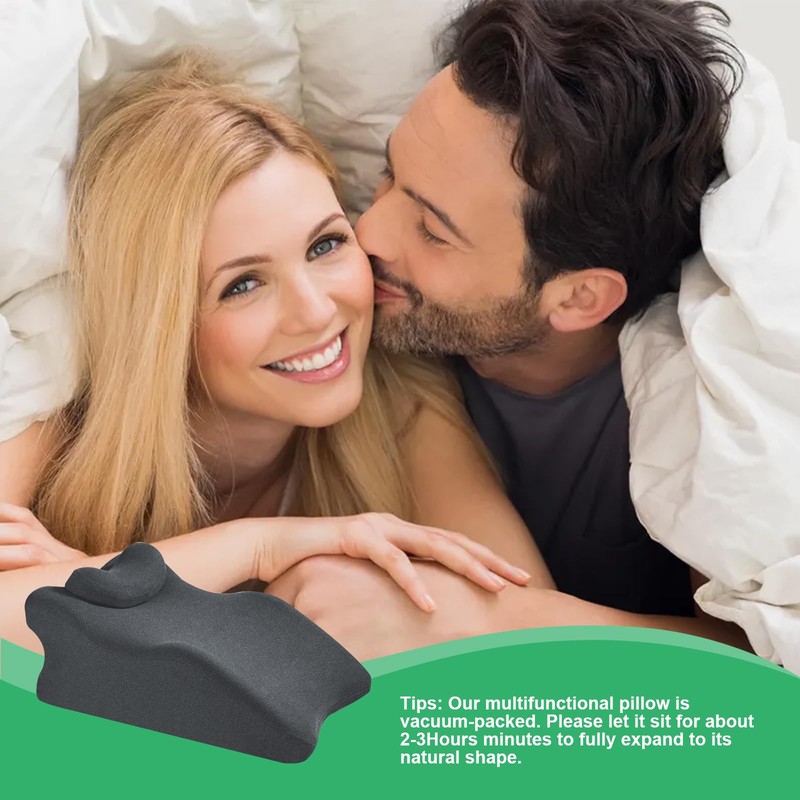 Widened Position Pillow for Couples- Dark Grey